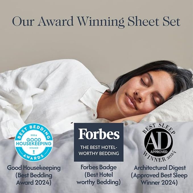 100% Egyptian Cotton Percale Sheets California King - Genuine Luxurious 400 Thread Count - Naturally Crisp, Breathable, Skin-Friendly & Cooling - Softer After Each Wash -Oeko-TEX Certified Giza