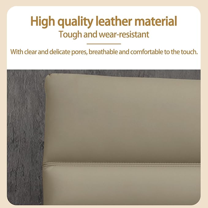 Luxury Upholstered Leather Bed Frame Modern Tufted Headboard with Quiet Slatted Base - Premium Bedroom Furniture, Easy Assembly, Elegant Comfort (King)