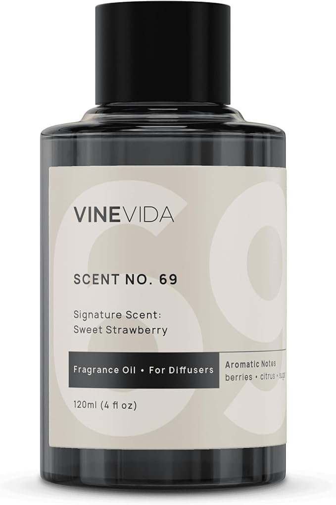 VINEVIDA [4 Fl Oz] Sweet Strawberry Fragrance Oil for Cold Air Diffusers, Essential Oils for Diffuser Oil Refill & Air Freshener Room Spray