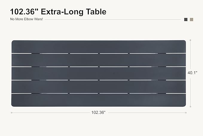 PURPLE LEAF 7 Pieces Patio Dining Set All-Weather Modern Outdoor Furniture Set Aluminum Dining Table and Chairs with Olefin Cushions Pillows for Garden Backyard Kitchen Grey