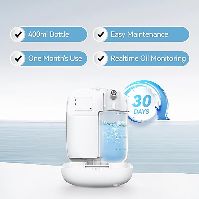 Upgraded Scent Air Machine for Home Cover Up to 2000 sq.ft, Hotel and Commercial Use Essential Oil Diffuser 400ML, Waterless Cold Air Diffuser for Home, Office