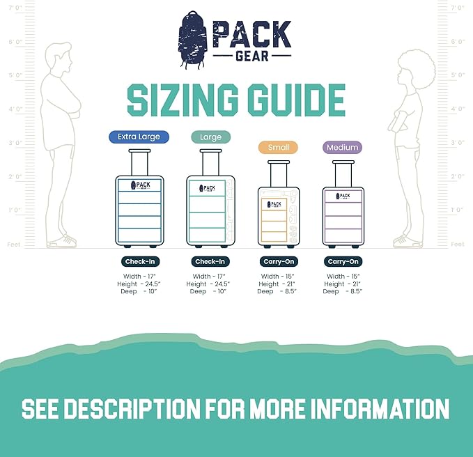 Pack Gear Hanging Suitcase Organizer - Our Large Hanging Luggage Organizer Fits Any Suitcase - Our Packing Cubes For Travel Uses Mesh Windows to Make it Easy to Find your Clothes (Green, L)