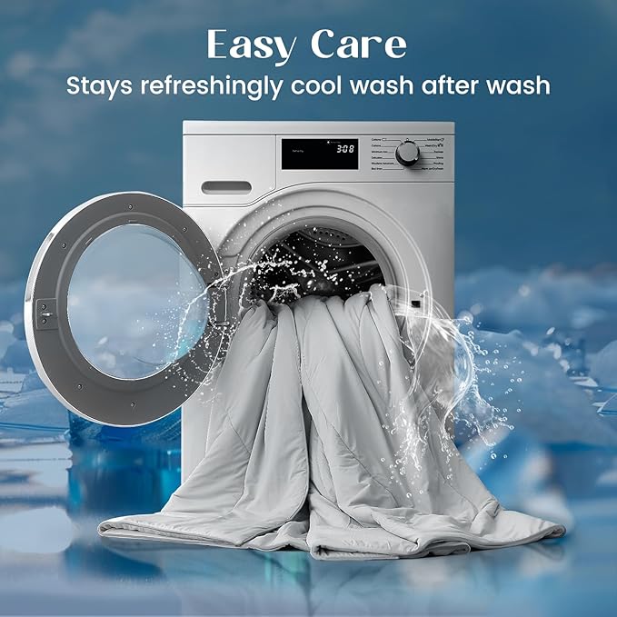 Dream Valley®Outlast®Cooling Comforter, All Season King NASA-Grade Technology Cooling Blanket for Hot Sleepers Night Sweats, Q-Max > 0.45 Aerocool™Light Grey, 106"x90"