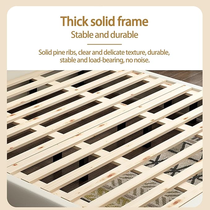 Modern Upholstered Bed Frame Sleek Design Comfort Padded Headboard Ideal for Modern Bedrooms Stylish and Sturdy (Twin XL)