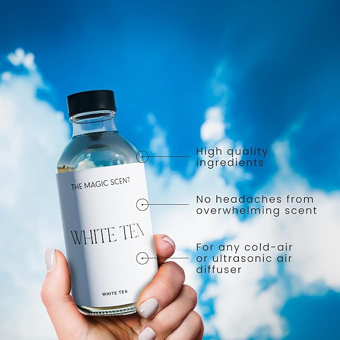 The Magic Scent White Tea Diffuser Oil - Hotel & Home Luxury Scents - Diffuser Oil Scents for Home Designed for Use in All Diffusers - 4 fl oz, 120 mL