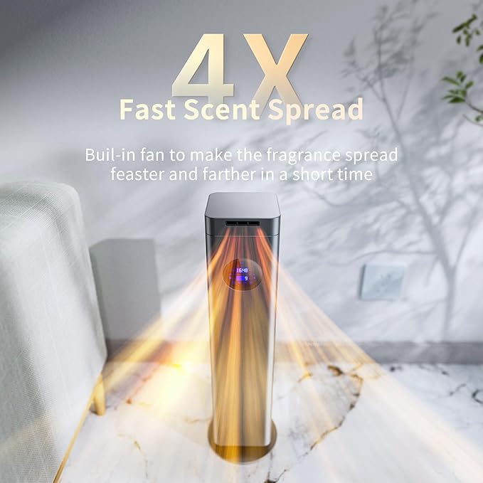 1500ml Scent Air Machine for Home, 4000 sq. ft Coverage Waterless Diffuser Essential Oil Diffuser Hotel Scent Diffuser Cold Air Nebulizer for Large Room Hotel Office (Titanium Gray)