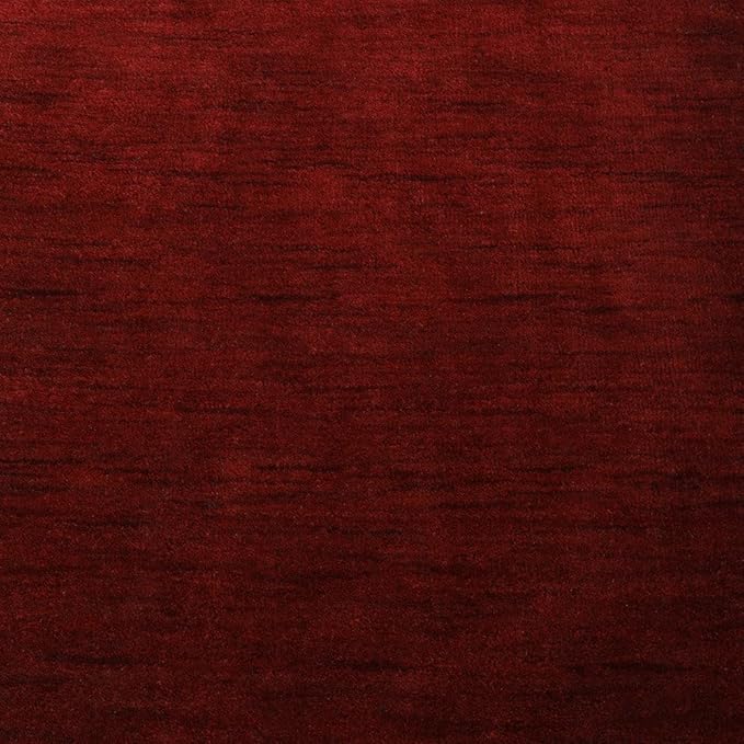 Hand Knotted Loom Wool ECO-Friendly Area Rugs - 2'8''x12', Runner, Red Color, Solid Plain Design, High Pile Thick Handmade Anti Skid Area Rugs for Living Room, Bed Room (L00111)