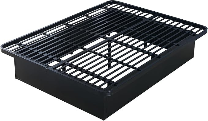 Modern Style Heavy Duty Full Size Platform Bed Frame Made with Metal and 16 Inch Height in Black