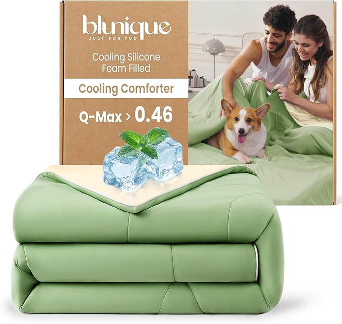 Cooling Silicone Foam Filled Cooling Comforter,Cooling Blanket for Hot Sleeper,Twin Size Summer Ice Comforter,All-Season Lightweight Bedding,Keep Cooling&Breathable All Night(60"x88")