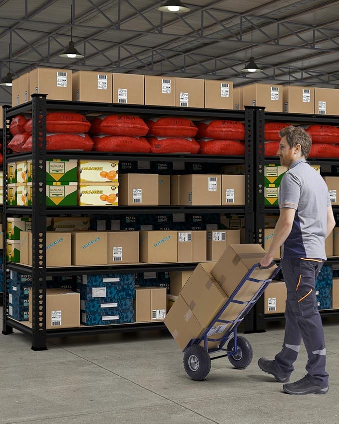 PrimeZone Heavy Duty Garage Storage Shelves - 48" W X 24" D X 72" H Adjustable Metal Shelving Unit, 5 Tier Industrial Shelves for Storage Standing Utility Rack for Warehouse, Basement, Black, 5 Pack