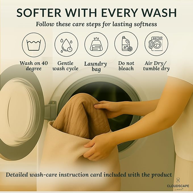 Cloud Scape Linen 100% 8 Layer Cotton Muslin Blanket King Size for Adult, Lightweight & Breathable, All Season Oversized Blanket for Bed, fits California King, 92x108, Fog