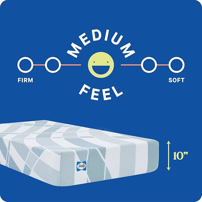 Sealy Dreamlife 10” Foam Mattress-in-a-Box, Twin XL, SealyComfort Gel Memory Foam, Surface-Guard Technology, 10 Year Limited Warranty, Made in The USA