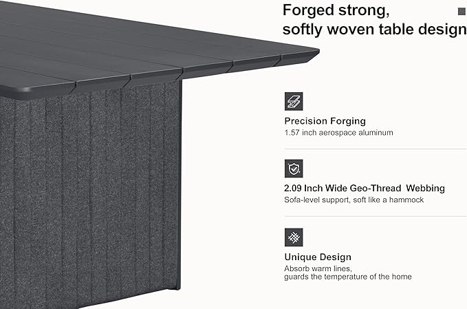 PURPLE LEAF 13 Pieces Outdoor Patio Dining Set Modern Extra Large Weather-Resistant Table and Aluminum Chairs with Olefin Fabric Cushions for Family Dinners Indoor Decor Kitchen Grey