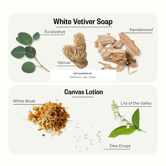 Apotheke Scented Candles, Charcoal Oil Reed Diffuser, Canvas Body Lotion & White Vetiver Bar Soap Set