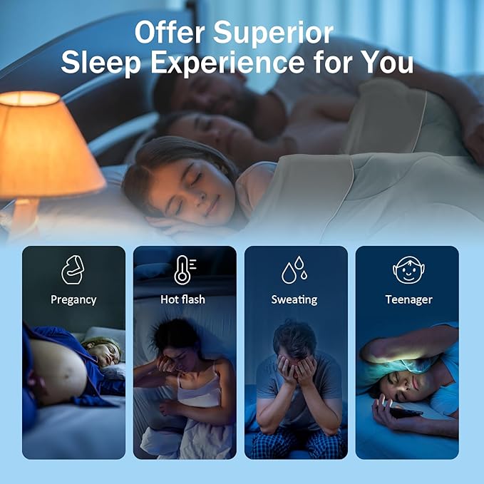 Cooling Blanket Comforter Hot Sleepers Full/Queen Soft Cooling Blanket, Double-Sided Cool Bedding for Night Sweats, All-Season Lightweight Comforter(90 * 90inch, Light Blue)