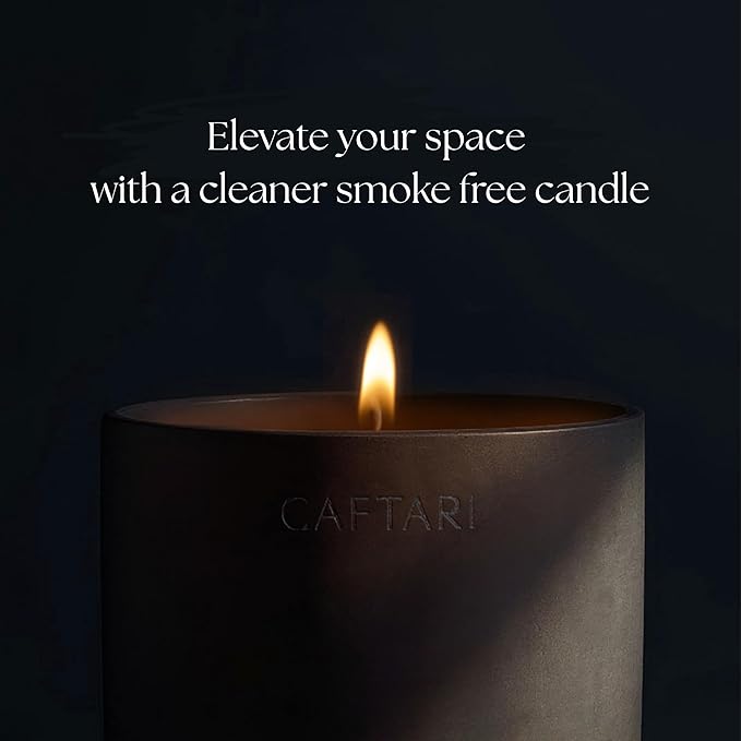 CAFTARI Luxury Aromatherapy Candle | Oudh, Cedarwood & Patchouli | 60 Hour Burn | Clean Coconut Soy Wax | Vegan, Gift-Ready Candle for Stress Relief, Home Spa Feel | Scent of Nirvana
