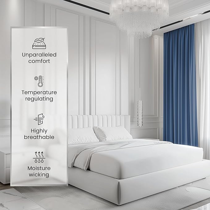 CHATEAU HOME COLLECTION 100% Cotton Sheets Queen Size Set - Certified 1000 Thread Count Breathable Soft & Comfy Sateen Weave, Machine Washable, 15" Deep Pocket Queen Sheet Set - White Sheets