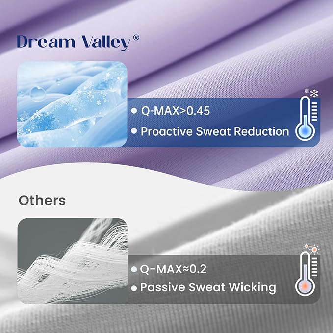 Dream Valley®Outlast®Deepsleep Cooling Comforter, King Size, NASA-Grade Space Technology Cooling Blanket for Hot Sleepers Night Sweats, Q-Max > 0.45 Aerocool™Breathable, Lavender Fog, 106"x90"