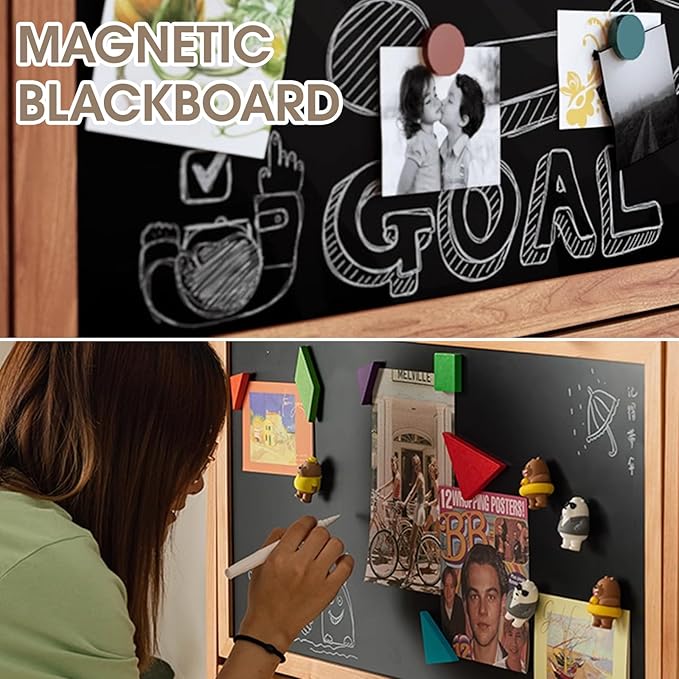 Rattan Shoe Storage Cabinet with 6 Flip Drawers & Chalkboard, Freestanding Organizer for Front Door Entrance, Hidden Narrow Shoe Rack Cabinet Storage for Entryway, Rustic Oak Rattan