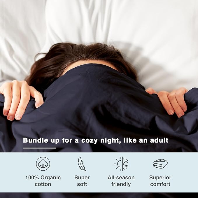 Fabdreams GOTS Certified 100% Organic Cotton Duvet Cover Queen Size - 400 TC Sateen - Soft - Silky - Zipper Closure - Edge Ties - 1 Duvet Cover (90"x92")+2 Pillow Shams (20"x26") - Dark Gray, 3 Piece