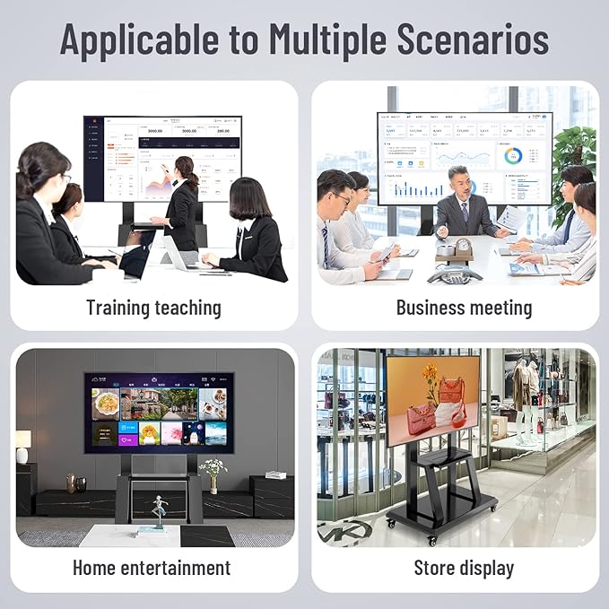 Mobile TV Cart,JYXOIHUB, Rooling TV Stand with Wheels for 32 to 70 Inch LCD LED OLED Plasma Flat Panel Screens up to 100lbs AVA1500-60-1P (Black)