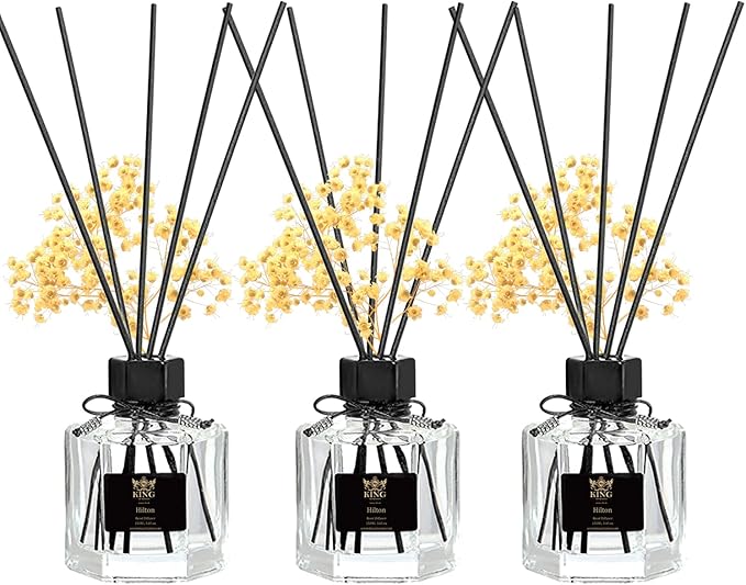 Reed Diffuser & Oil Diffuser Sticks, Aromatherapy, Home & Kitchen Décor,Fragrance and Gifts - Pack of 3 (Hilton Hottle)