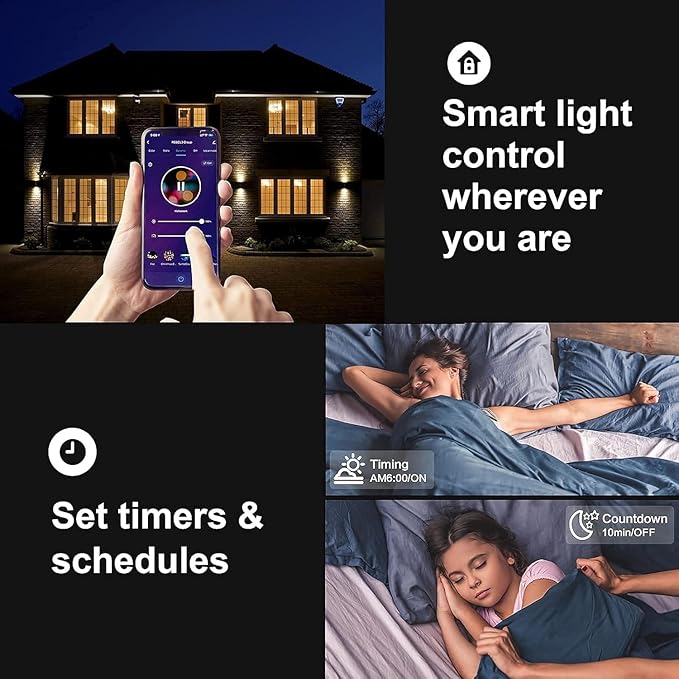 LEONC RGB Floor Lamp with Remote, 1800lm LED Tuya Smart 9W×2 Bulbs, 65" Smart Modern Floor Lamp with Alexa, Music Sync and 16 Million DIY Colors, Color Changing Standing Lamp for Bedroom Living Room