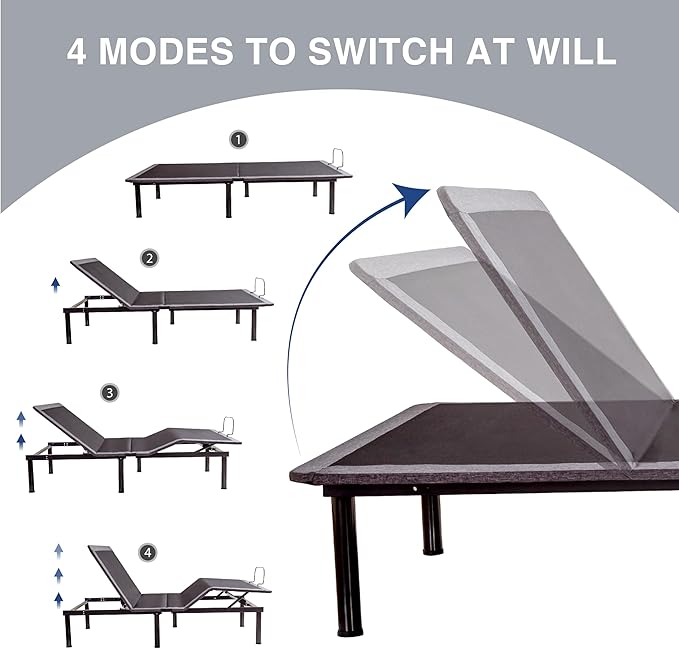 Twin XL Adjustable Bed Base Frame with Wireless Remote + 12 Inch Twin XL Gel Memory Foam Mattress Bed in a Box, Head and Foot Incline, Zero Gravity, Fiberglass Free,80" × 38"