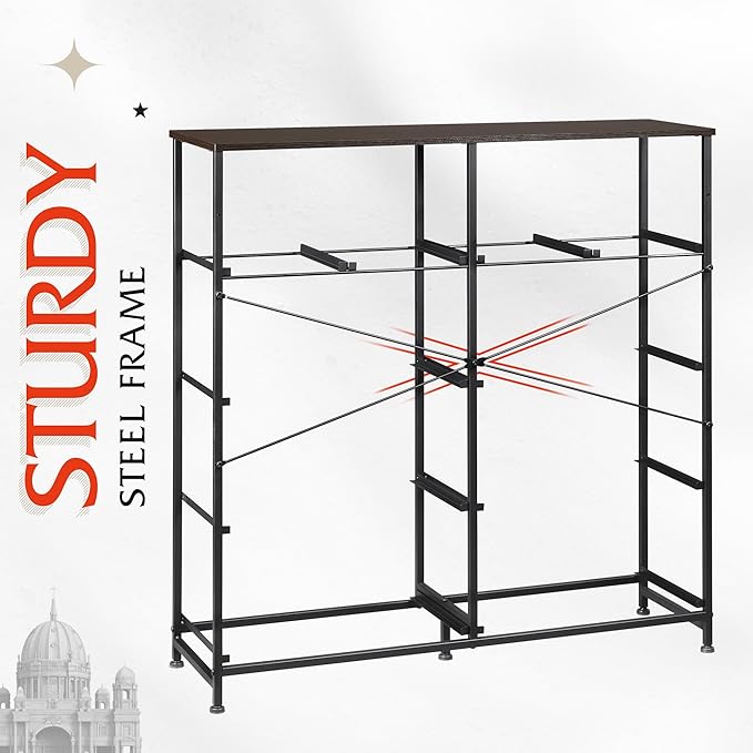 WLIVE Large Dresser for Bedroom, Fabric Dresser with 10 Drawers, Storage Tower with Fabric Bins, Double Dressers, Chest of Drawers for Closet, Living Room, Hallway, Dark Grey