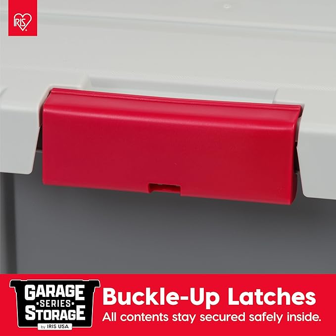 IRIS USA 3 Gallon Lockable Storage Totes with Lids, 5 Pack, Heavy-Duty Durable Stackable Containers, Large Garage Organizing Bins Moving Tubs, Rugged Sturdy Equipment Utility Tool Box, Gray