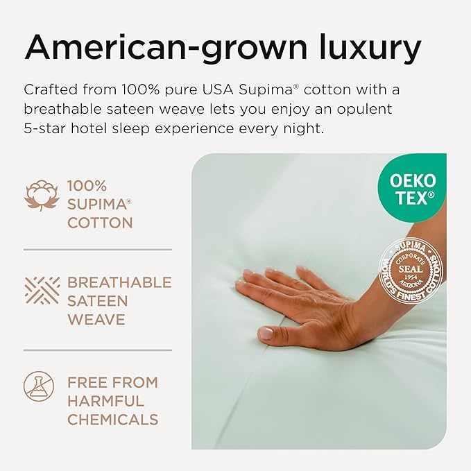 Threadmill Sheets for Twin Mattress | 600 Thread Count Twin Bed Sheets Set with 15” Deep Pocket | Sateen Weave 3-Piece Bedding Set with Cooling Effect | Seaglass