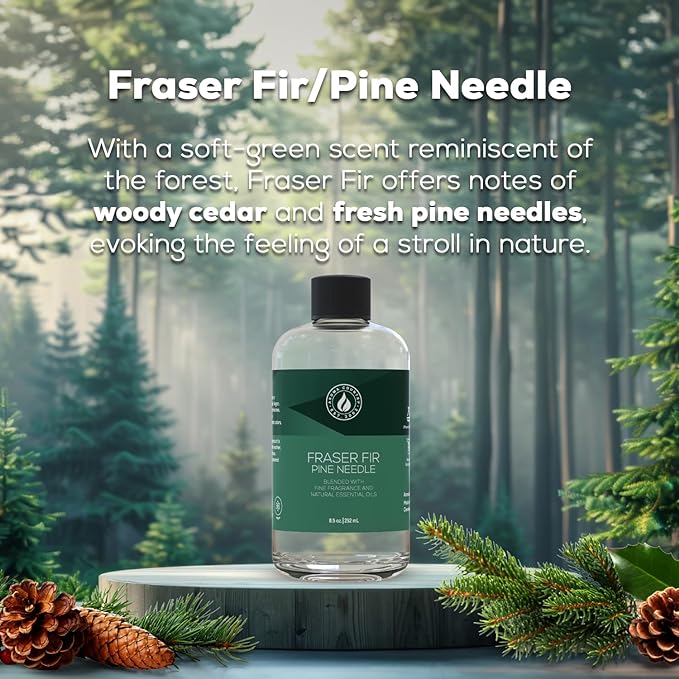 Aroma Country Fraser Fir Diffuser Oil - Luxury Essential Oils for Diffuser Refill & Air Freshener Room Spray - Long-Lasting & Natural Home Fragrance, Pine Needle Scented Oil for Diffusers (8.5 Fl. oz)
