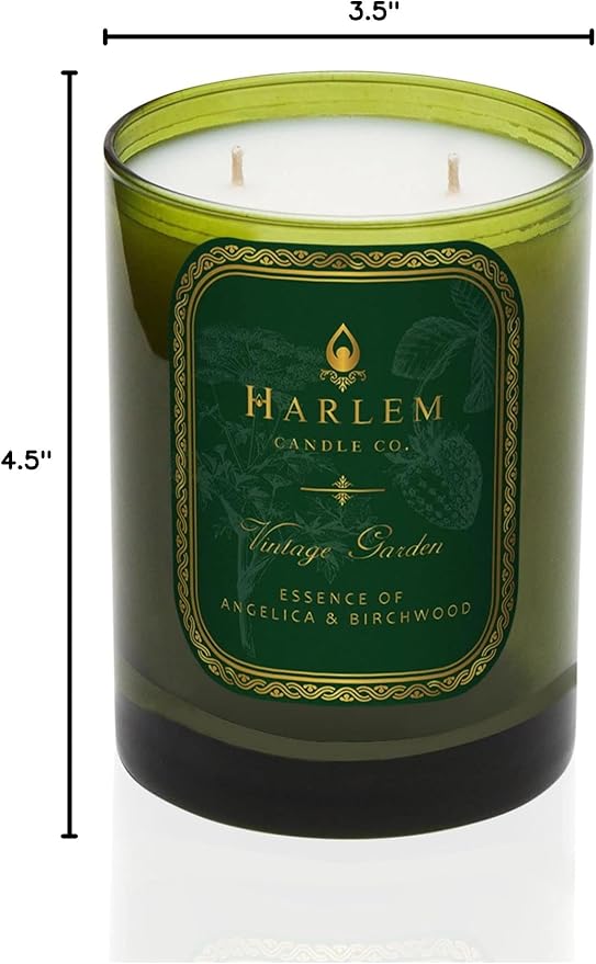 HARLEM CANDLE CO. Vintage Garden - Luxury Scented Soy Candle, 11 oz - 80-Hour Burn Time | Wild Berry, Rose, Absinthe, Angelica, Strawberry Musk, Birchwood | Scented Candles for Home