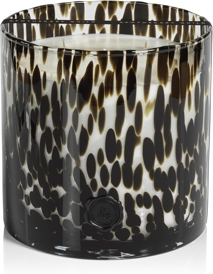Zodax Apothecary Guild Scented Opal Glass Jar Candle - 128 oz/5-Wick - Black Fig Vetiver