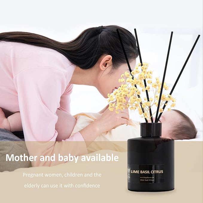 Reed Diffuser & Oil Diffuser Sticks, Aromatherapy, Home & Kitchen Décor,Fragrance and Gifts - Pack of 3 (Lime Basil Citrus)