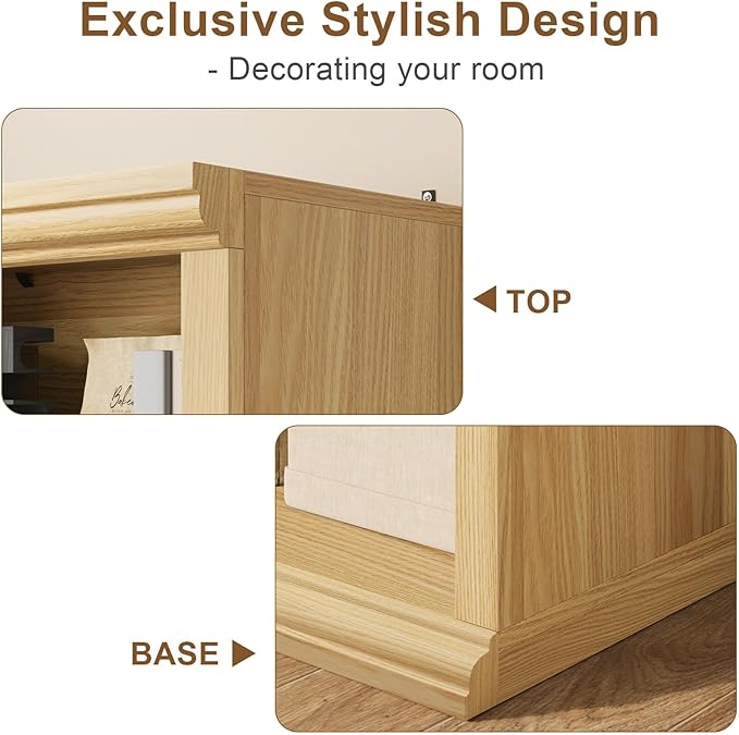 Rresyet Bookcase and Bookshelves, 28" W Tall Bookshelf with Elegant Design, 6 Tiers Spacious Book Storage, Freestanding Book Organizer, Display Library Shelf for Home Office, Living Room & Study Room