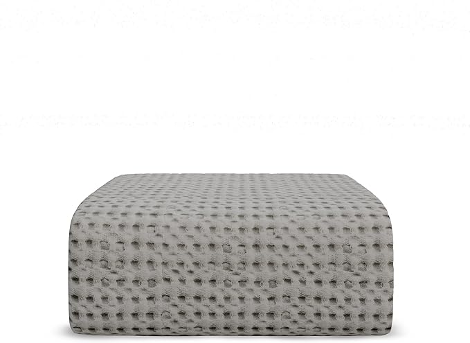 Full/Queen Light Gray 100% Cotton | Lightweight | Breathable | Anti-Odor | Warm & Cozy | Perfect for Layering | Waffle Weave Throw Blanket for Bed & Couch | All-Season Bedding