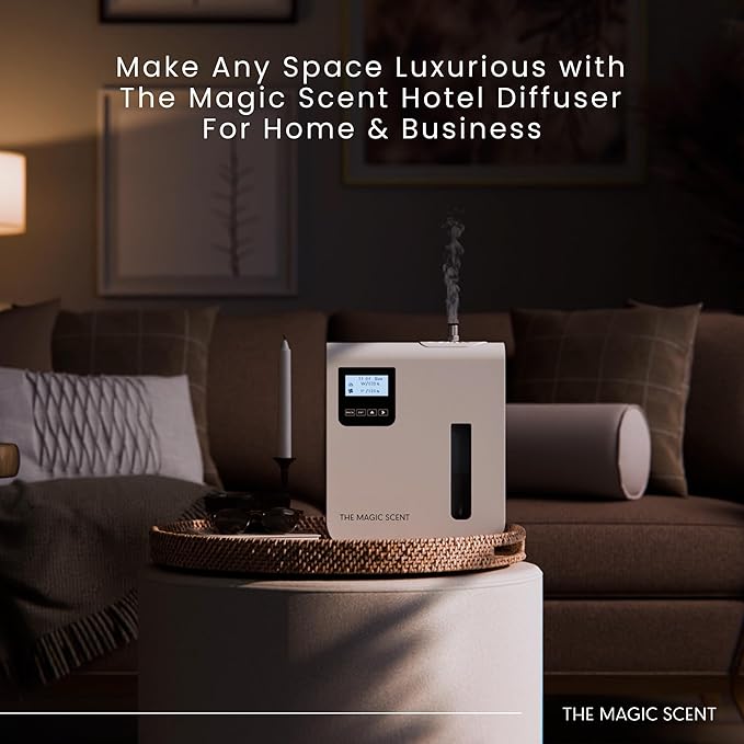 The Magic Scent Diffuser, Scent Air Machine for Home & Hotels, HVAC or Portable Nebulizing Diffuser - Large Room Waterless Aroma Machine - Aroma Oil Included
