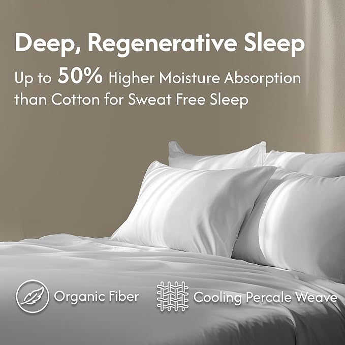 100% Egyptian Cotton King Size Pillowcases Set - Luxurious 400 Thread Count, Breathable & Hypoallergenic Percale Pillow Cases - Softer After Each Wash - Oeko-TEX Certified