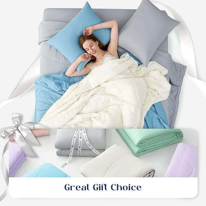 Dream Valley®Outlast®Deepsleep Cooling Comforter, Throw Size, NASA-Grade Space Technology Cooling Blanket for Hot Sleepers Night Sweats, Q-Max > 0.45 Aerocool™Breathable, Cool Grey, 60"x80"