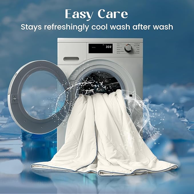 Dream Valley Outlast® Twin XL Cooling Comforter, NASA-Grade Instant Cooling Blanket for Hot Sleepers, Luxurious Comforter for All Season, Ivory, 68"x90"