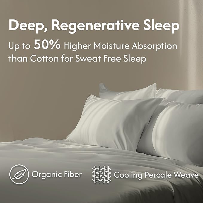 100% Egyptian Cotton Percale Pillow Cases Set - Luxurious 400 Thread Count, Breathable & Skin-Friendly - Softer After Each Wash - Oeko-TEX Certified