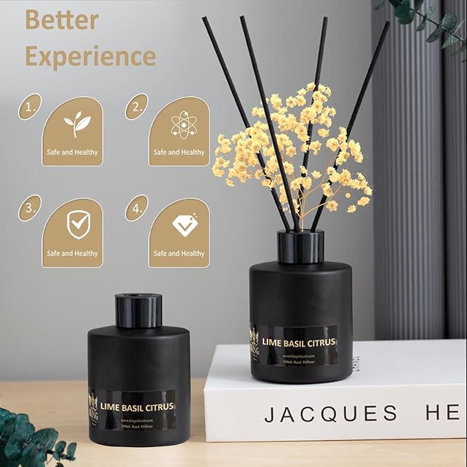 Reed Diffuser & Oil Diffuser Sticks, Aromatherapy, Home & Kitchen Décor,Fragrance and Gifts - Pack of 3 (Lime Basil Citrus)