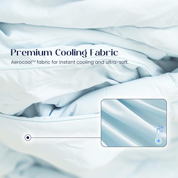 Dream Valley®Outlast®Deepsleep Cooling Comforter, King Size, NASA-Grade Space Technology Cooling Blanket for Hot Sleepers Night Sweats, Q-Max > 0.45 Aerocool™Breathable, Ivory, 106"x90"