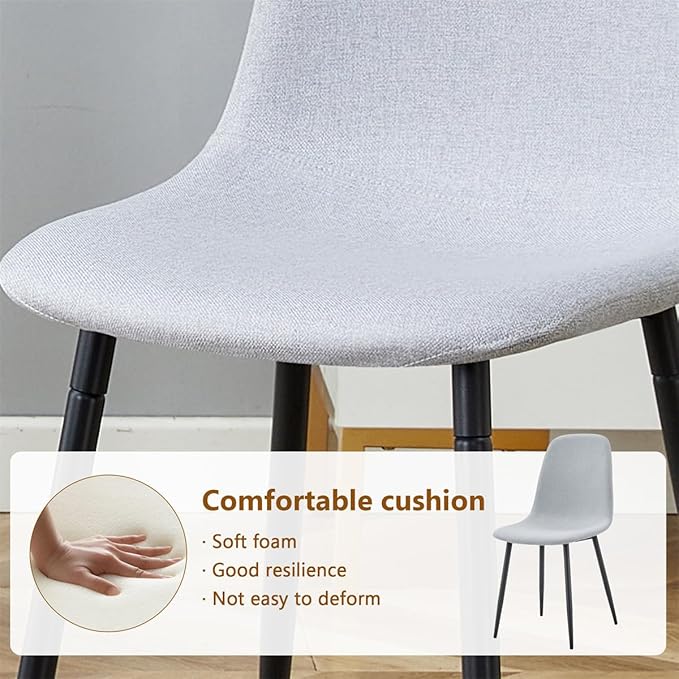 Faux Marble Dining Table Set for 6 (79 Inches Oversized Dining Room Table Set) (3.5'' Thick TOP) ('H' Sturdy Base) Kitchen Table and Ergonomic Dining Chair 6 for Dining Room Living Room, Black