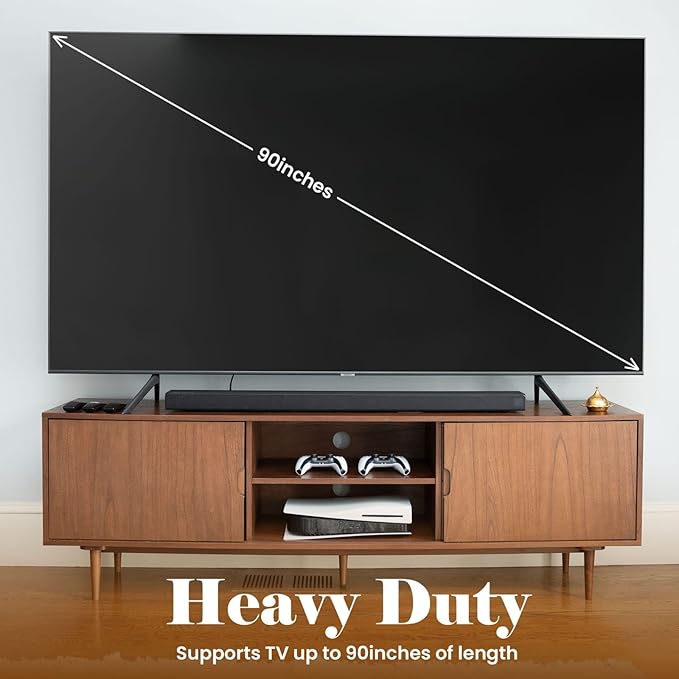 TV Stand for 55/65/75/85 up to 90 Inch TV, Mid Century Modern TV Stand for with Adjustable Shelves,Doors, Under 10 Minutes Assembly -TV Console for Living Room,TV Console Table-Walnut-72''