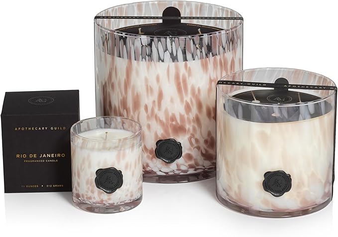 Zodax Apothecary Guild Scented Opal Glass Jar Candle- 50 oz/3-Wick - Rio de Janeiro