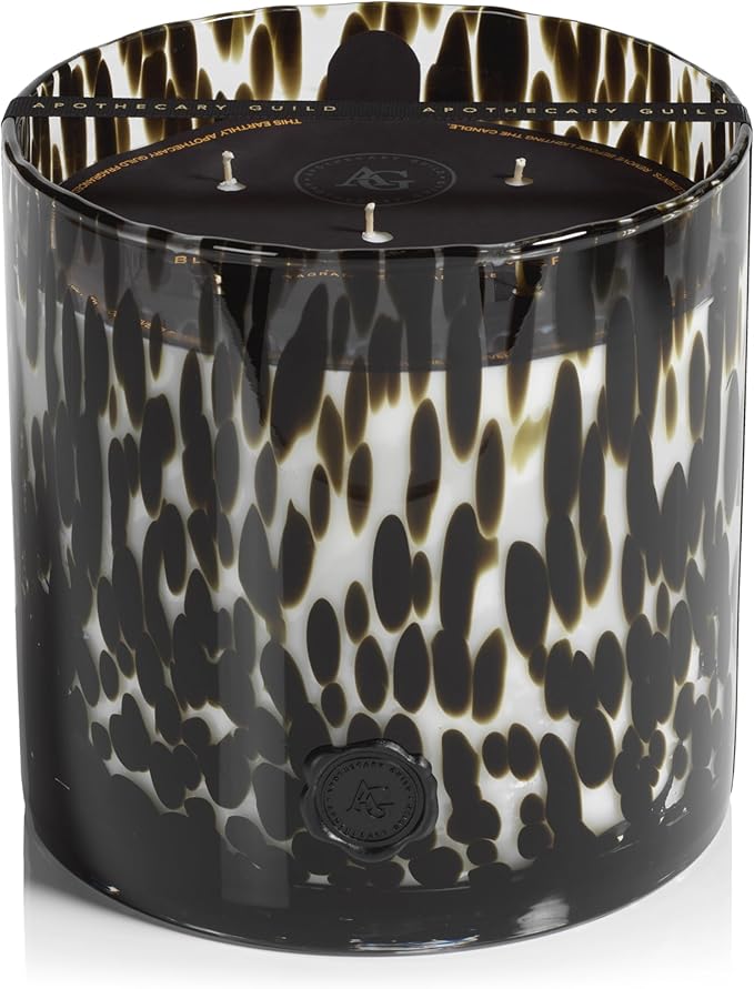 Zodax Apothecary Guild Scented Opal Glass Jar Candle - 128 oz/5-Wick - Black Fig Vetiver