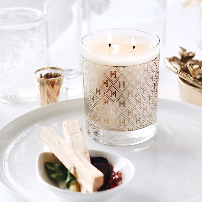 Harlem Candle Co. - Luxury Candle Gold 22K Speakeasy - 11 oz Glass Jar, Double Wick, Soy Wax, Gift Box, Palo Santo, Pimento Berry, Incense, Dark Chocolate, 80 Hour Burn