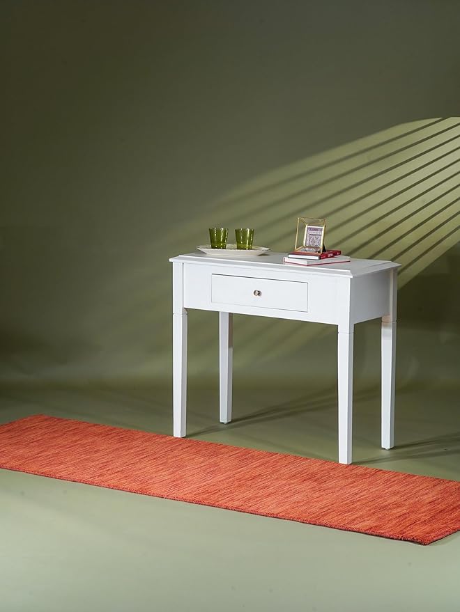 Hand Knotted Loom Wool ECO-Friendly Area Rugs - 2'6"x8', Runner, Light Red Color, Solid Plain Design, High Pile Handmade Anti Skid Area Rugs for Living Room, Bed Room (L00111)